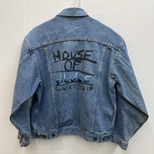 90s Denim Jacket Sunset Strip Embroidered Graphic House of Blues